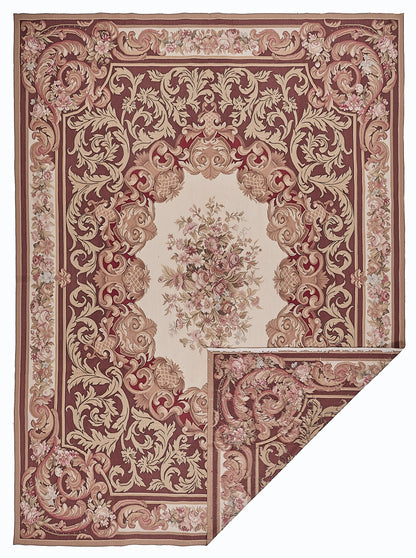 438 Antique 19th C Design Aubusson Rug