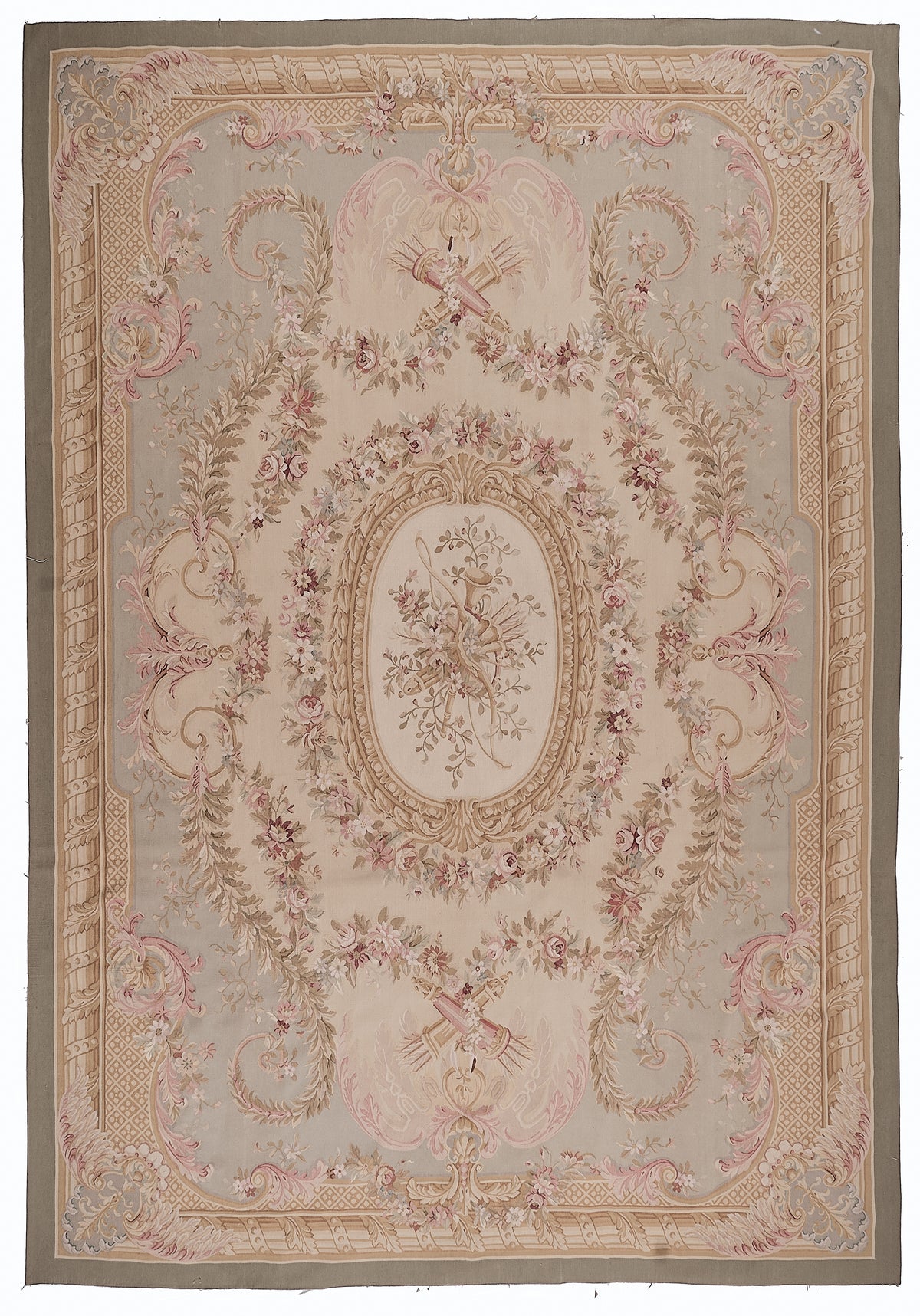 441 Antique 19th C Design Aubusson Rug