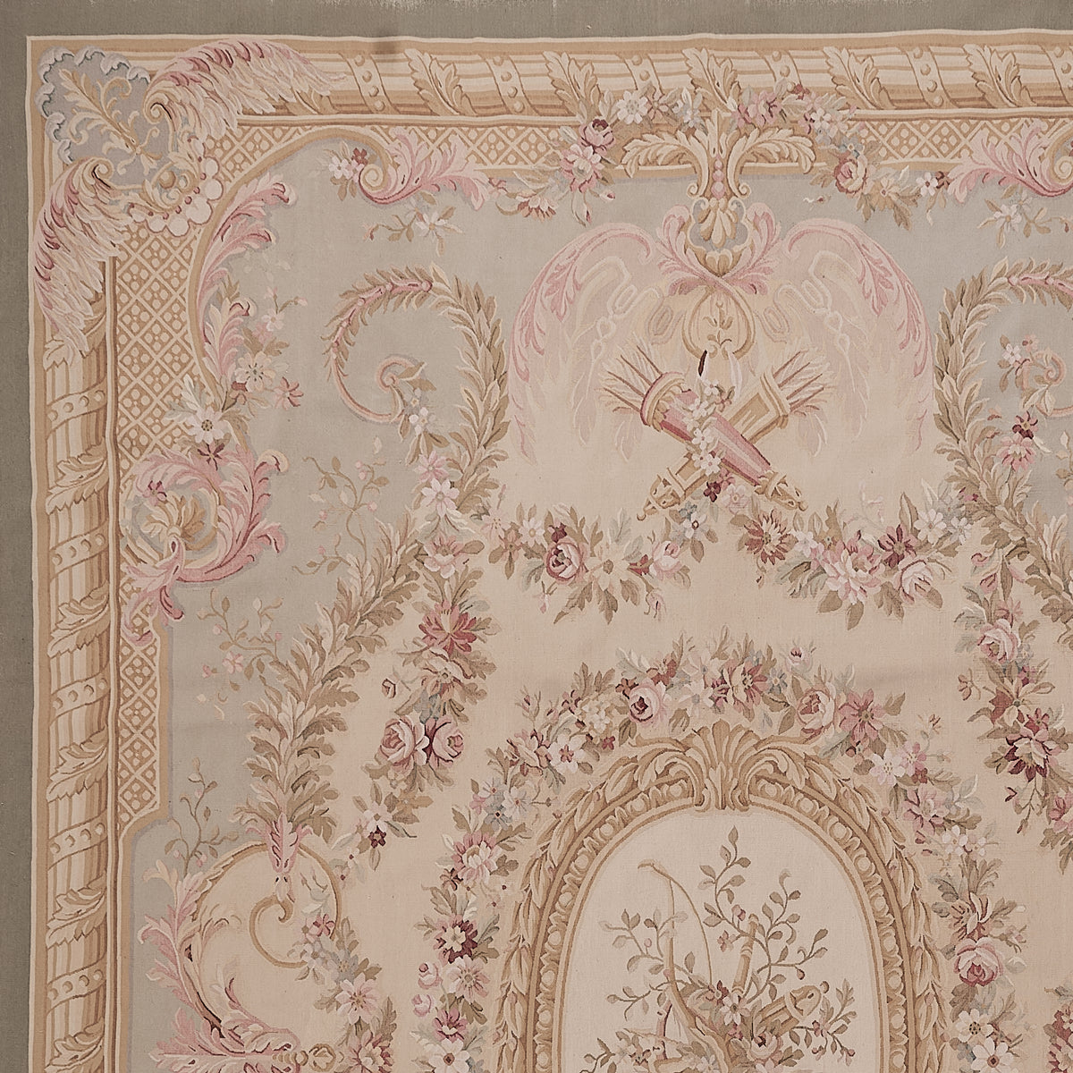441 Antique 19th C Design Aubusson Rug