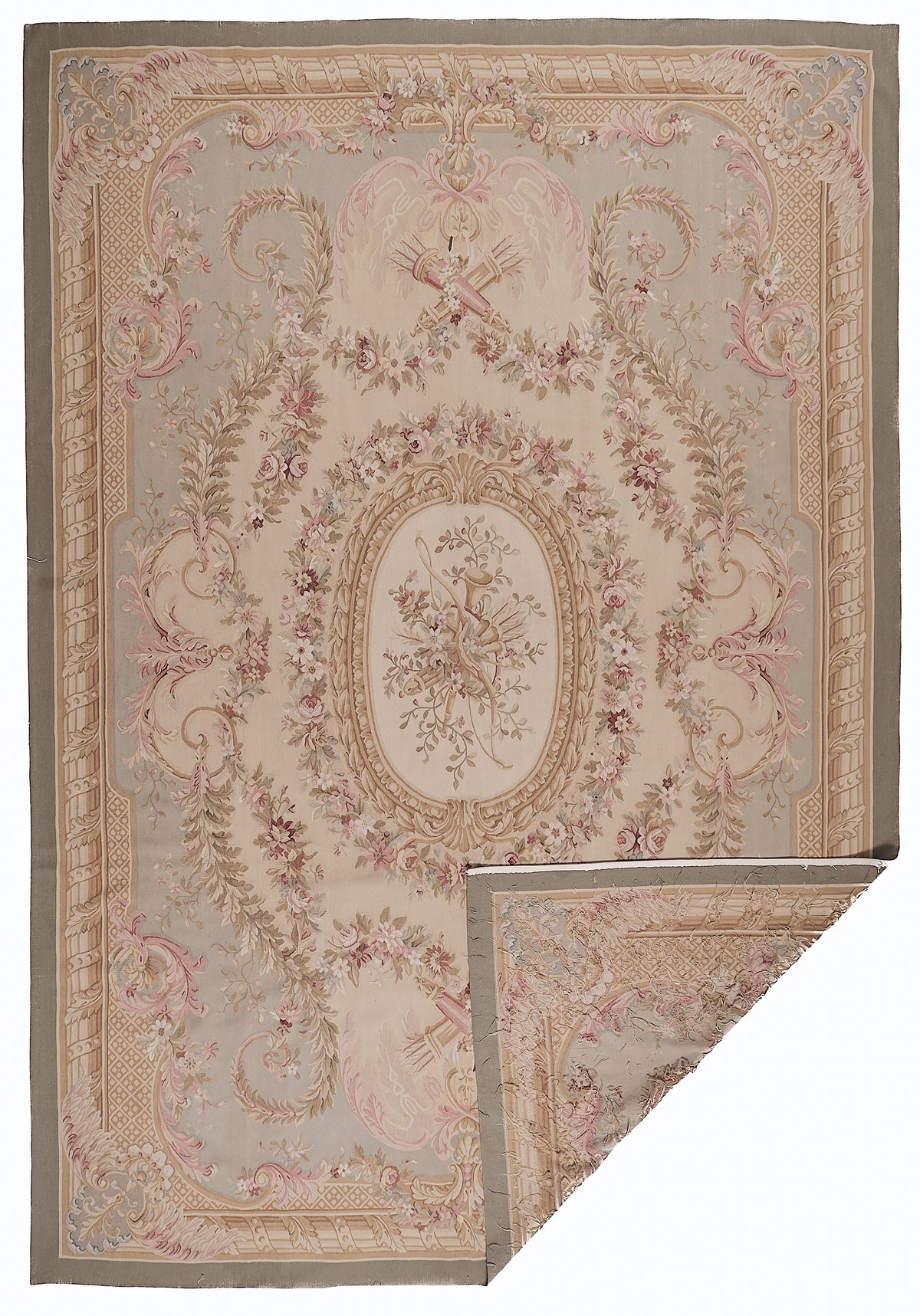 441 Antique 19th C Design Aubusson Rug