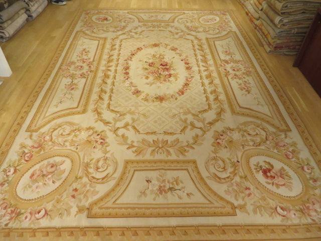 443 Antique 19th C Design Aubusson Rug