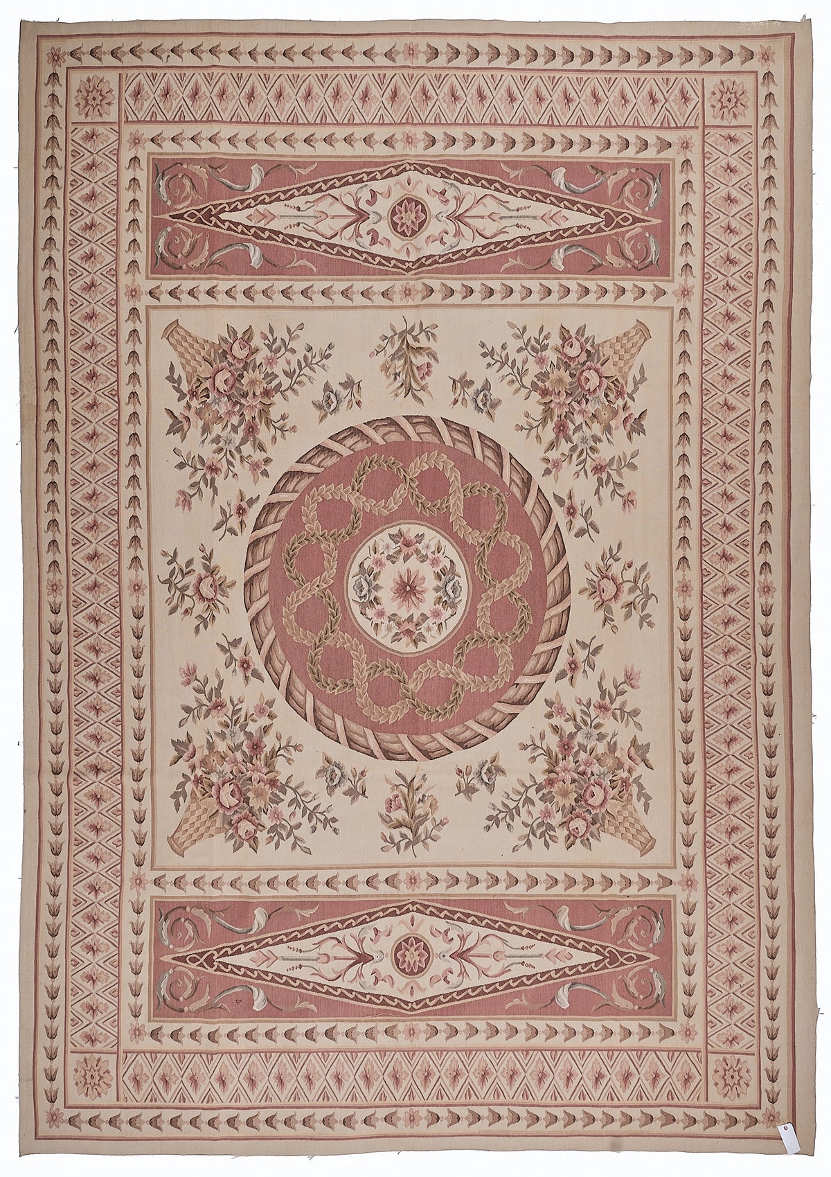445 Antique 19th C Design Aubusson Rug