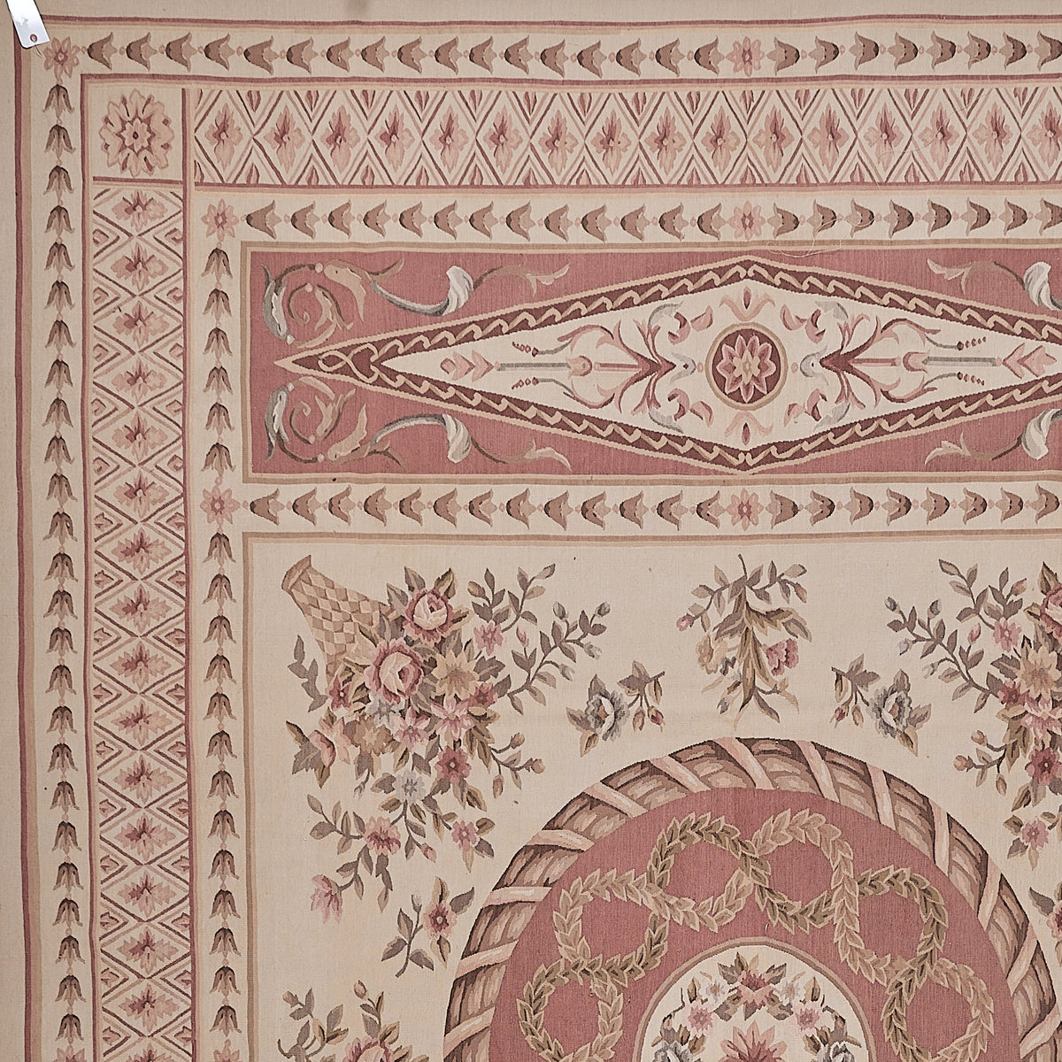 445 Antique 19th C Design Aubusson Rug
