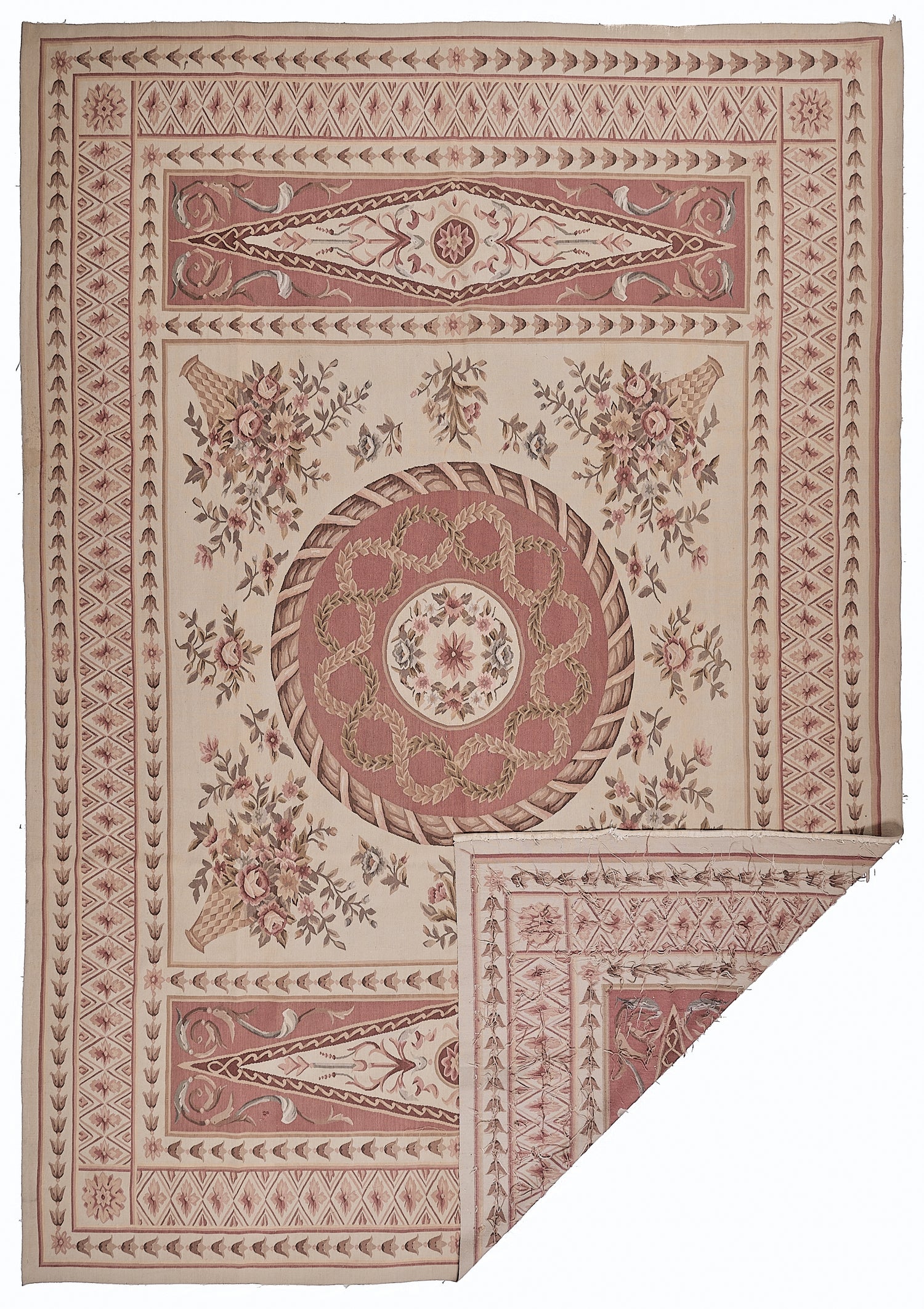 445 Antique 19th C Design Aubusson Rug