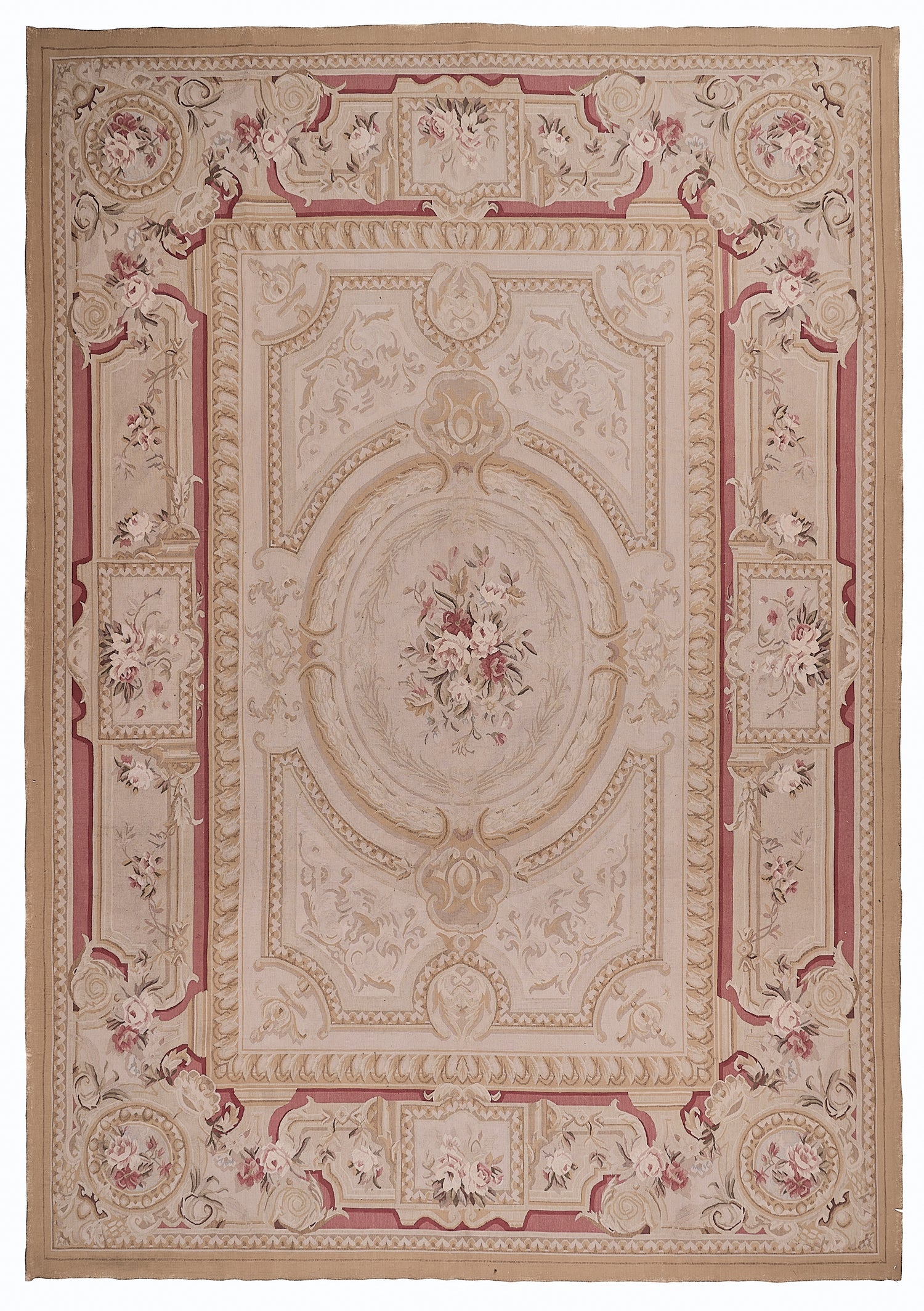 447 Antique 19th C Design Aubusson Rug
