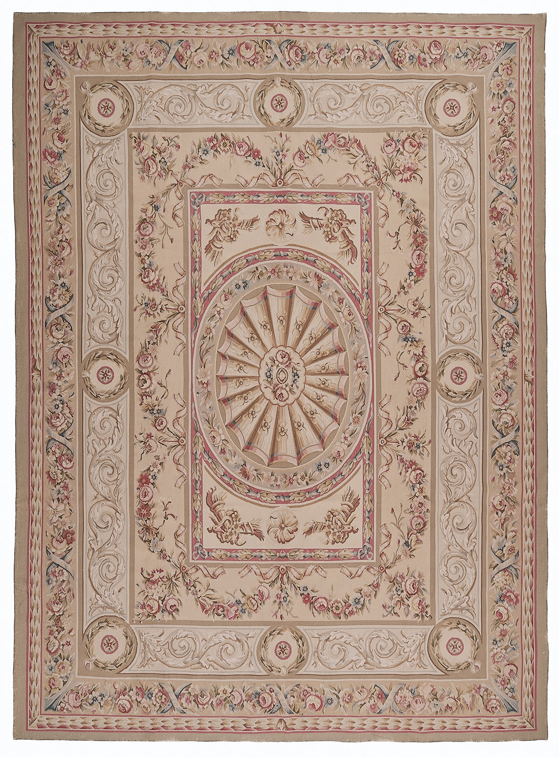 454 Antique 19th C Design Aubusson Rug