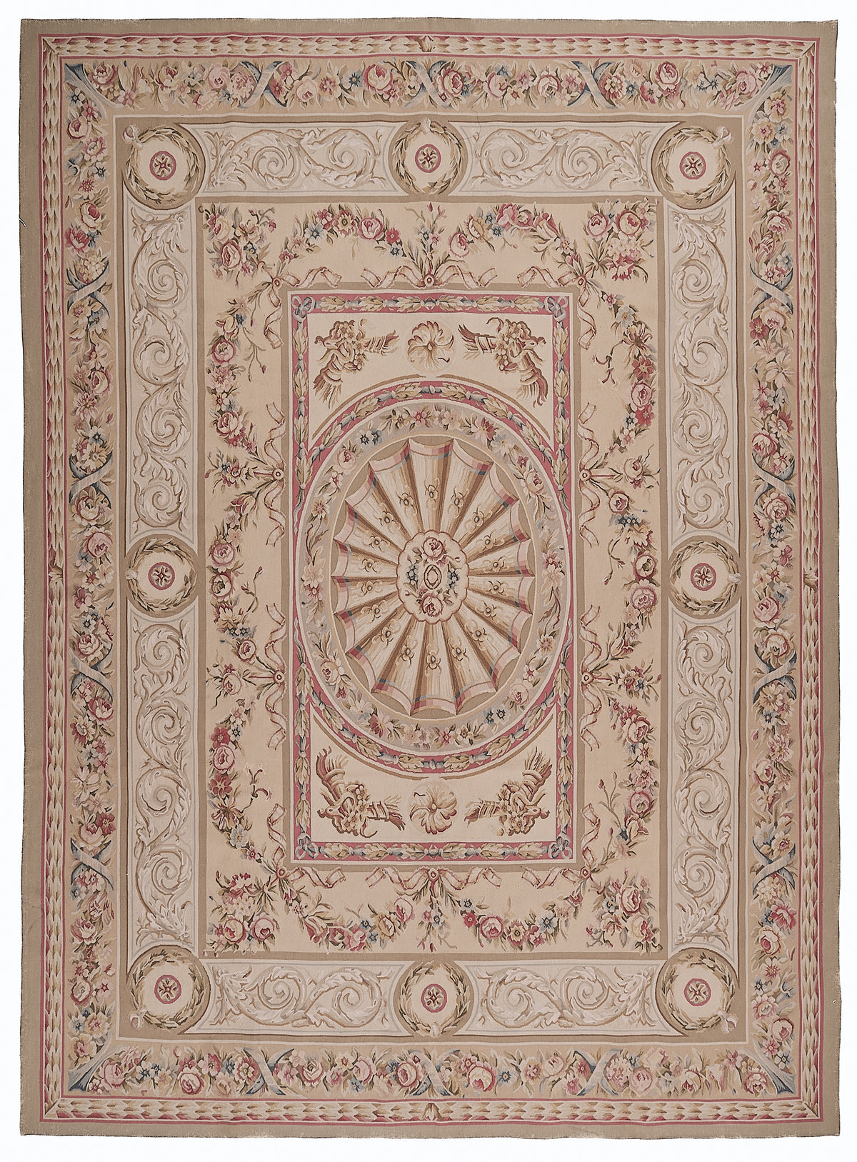 454 Antique 19th C Design Aubusson Rug