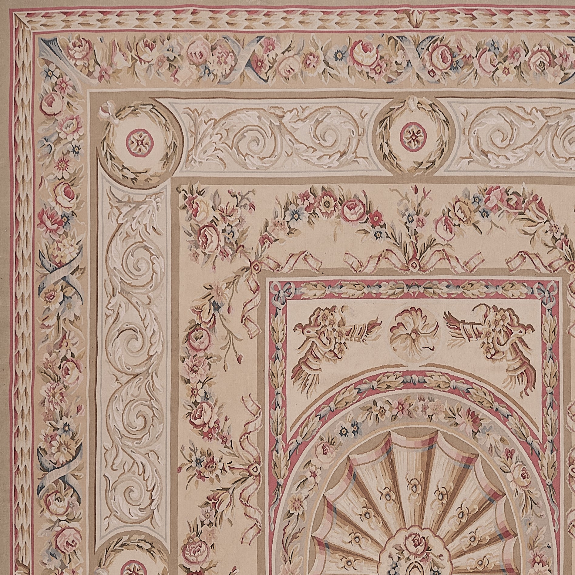 454 Antique 19th C Design Aubusson Rug