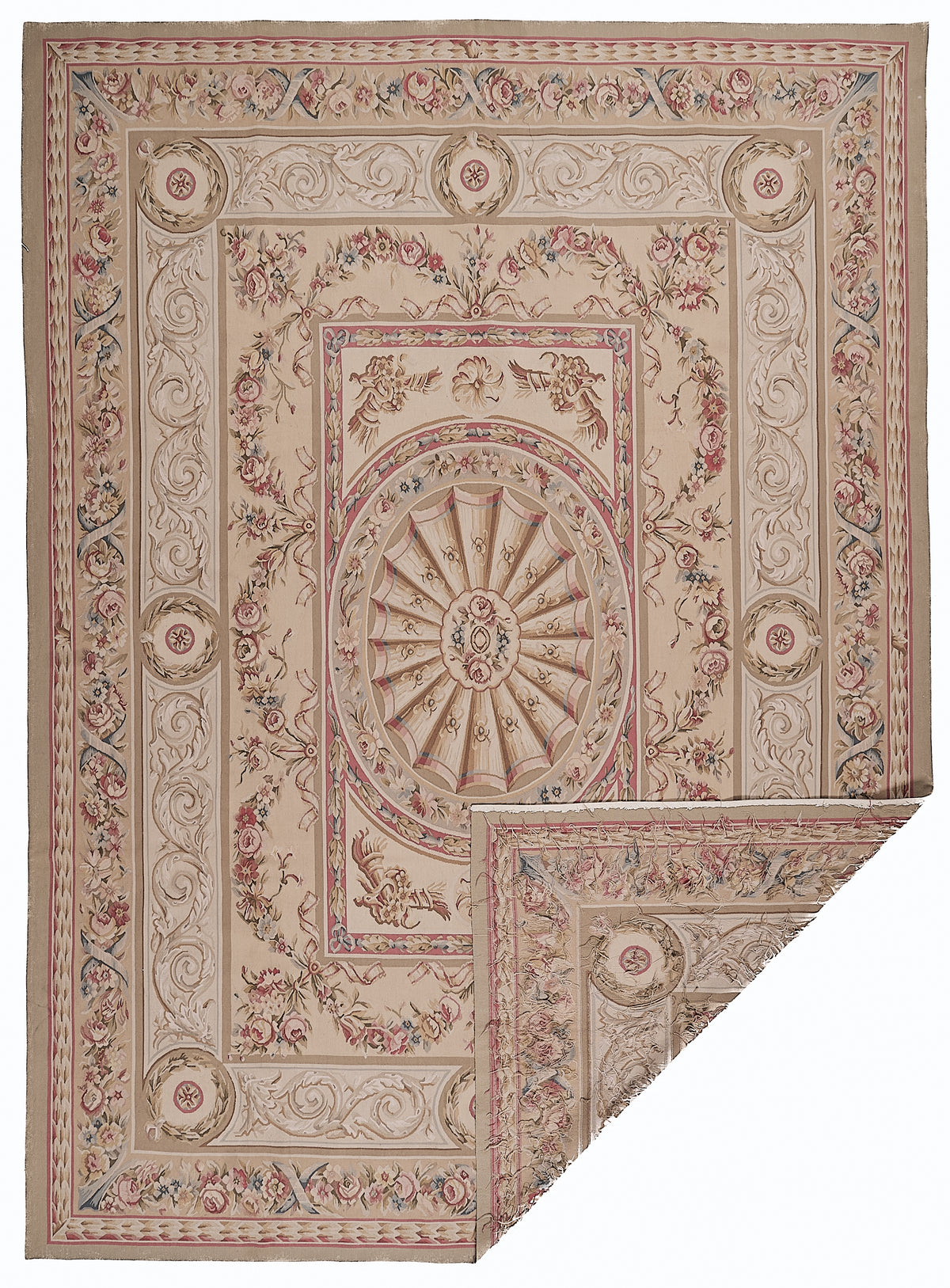 454 Antique 19th C Design Aubusson Rug