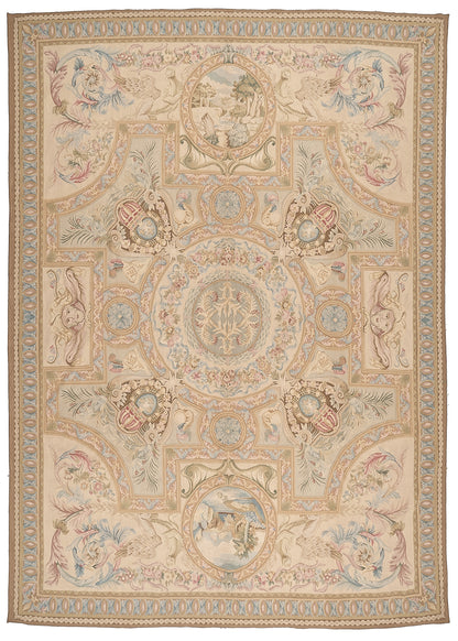 457 Antique 19th C Design Aubusson Rug