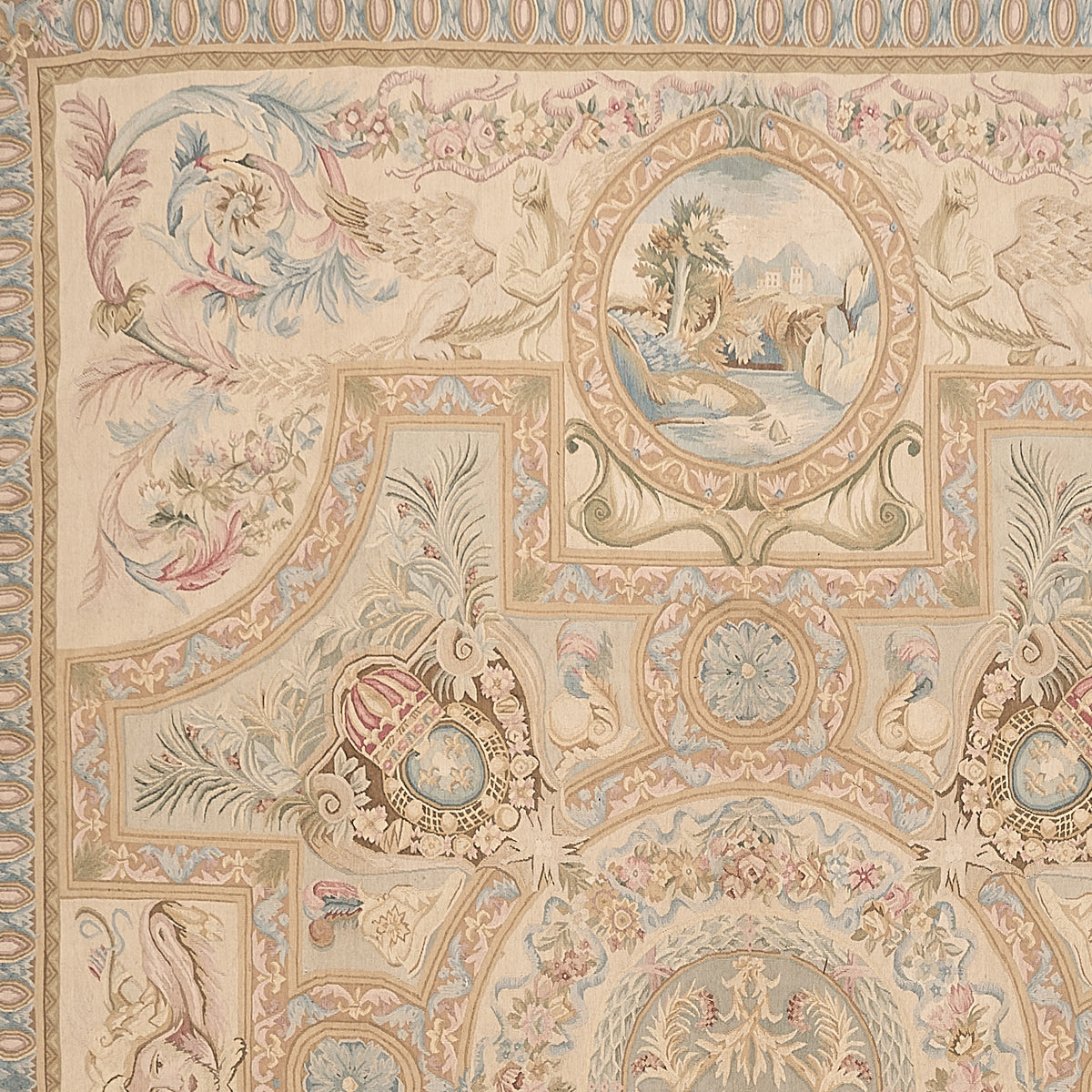 457 Antique 19th C Design Aubusson Rug