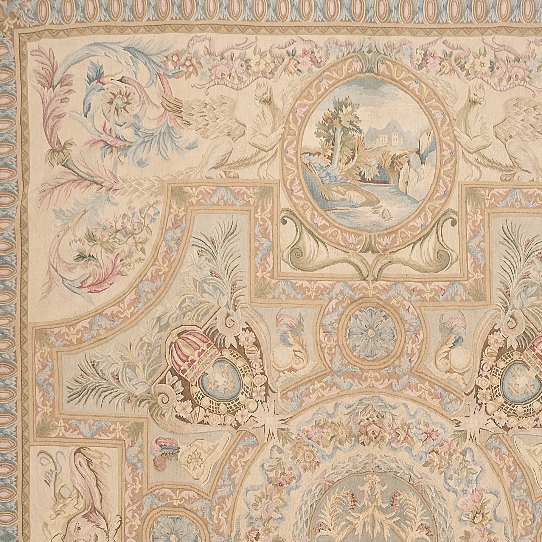 457 Antique 19th C Design Aubusson Rug