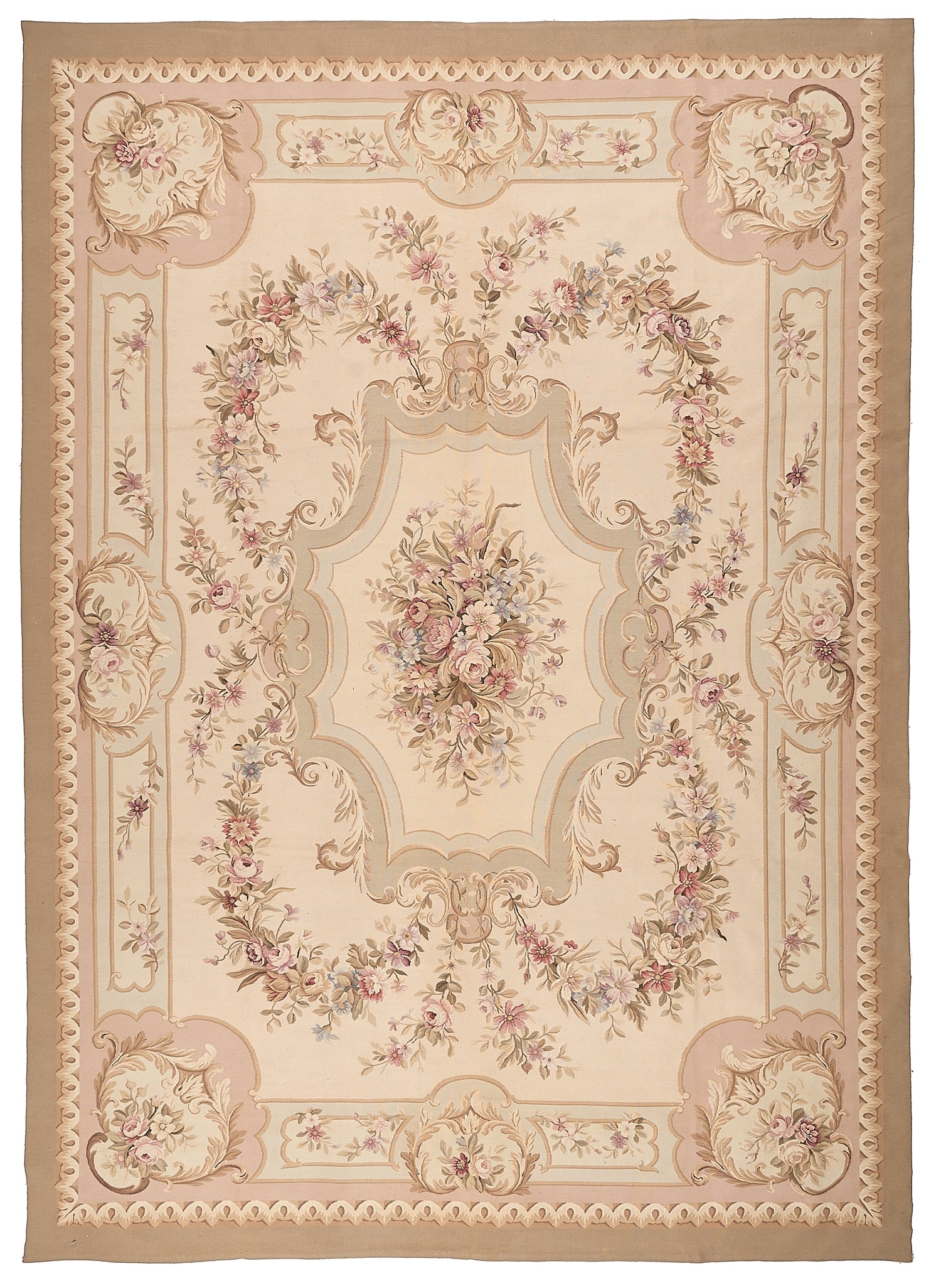 459 Antique 19th C Design Aubusson Rug
