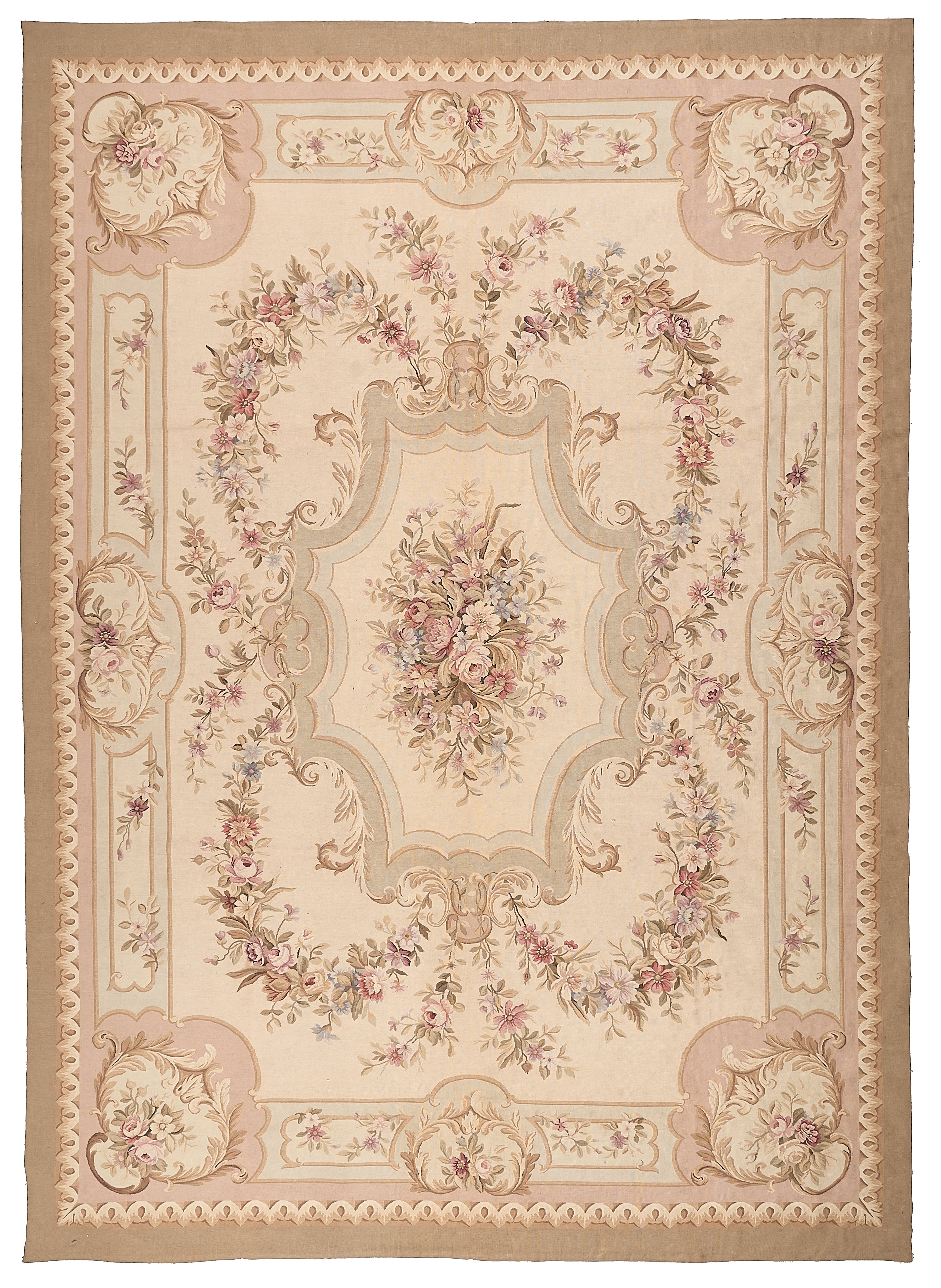 459 Antique 19th C Design Aubusson Rug