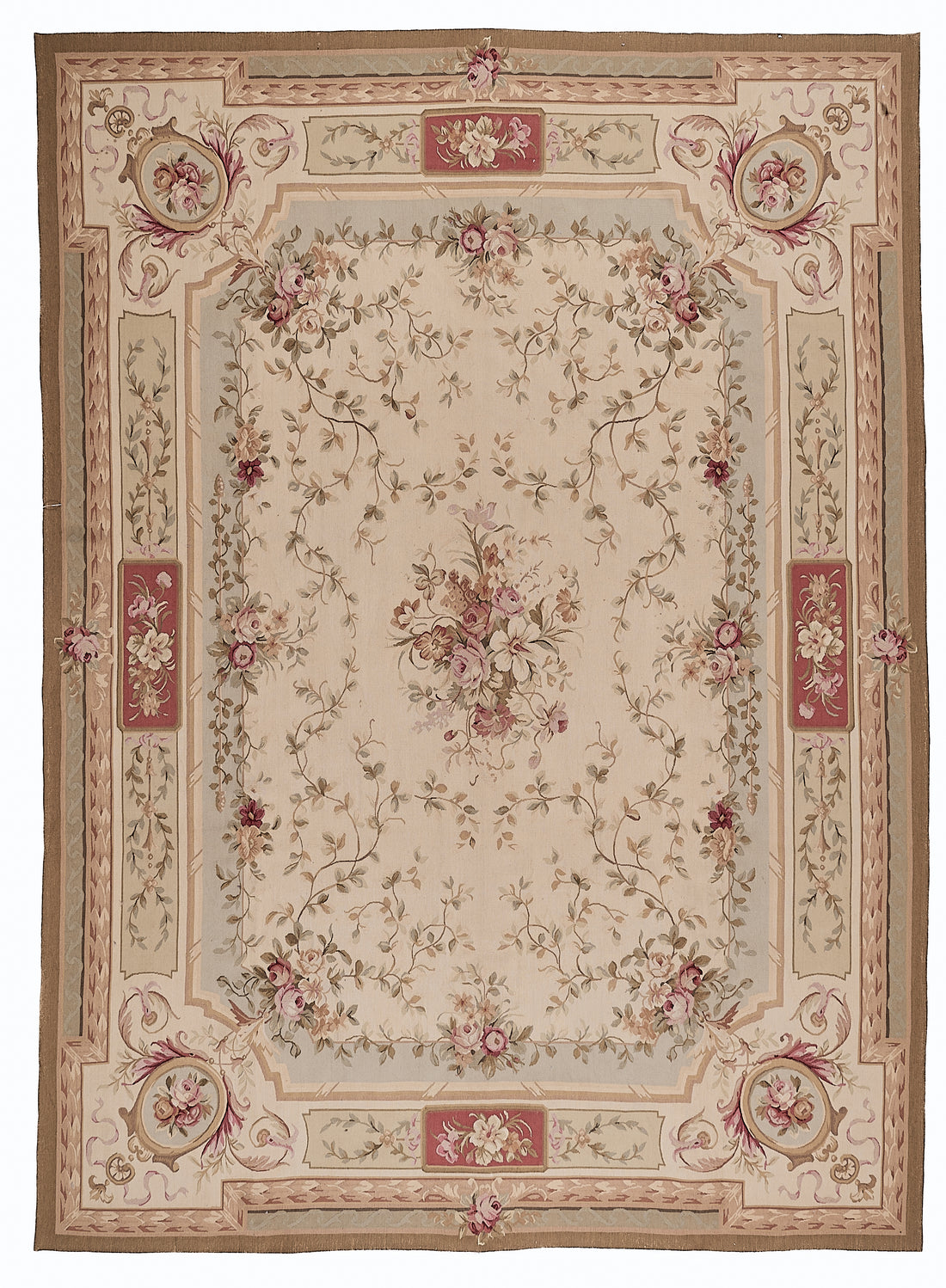 462 Antique 19th C Design Aubusson Rug