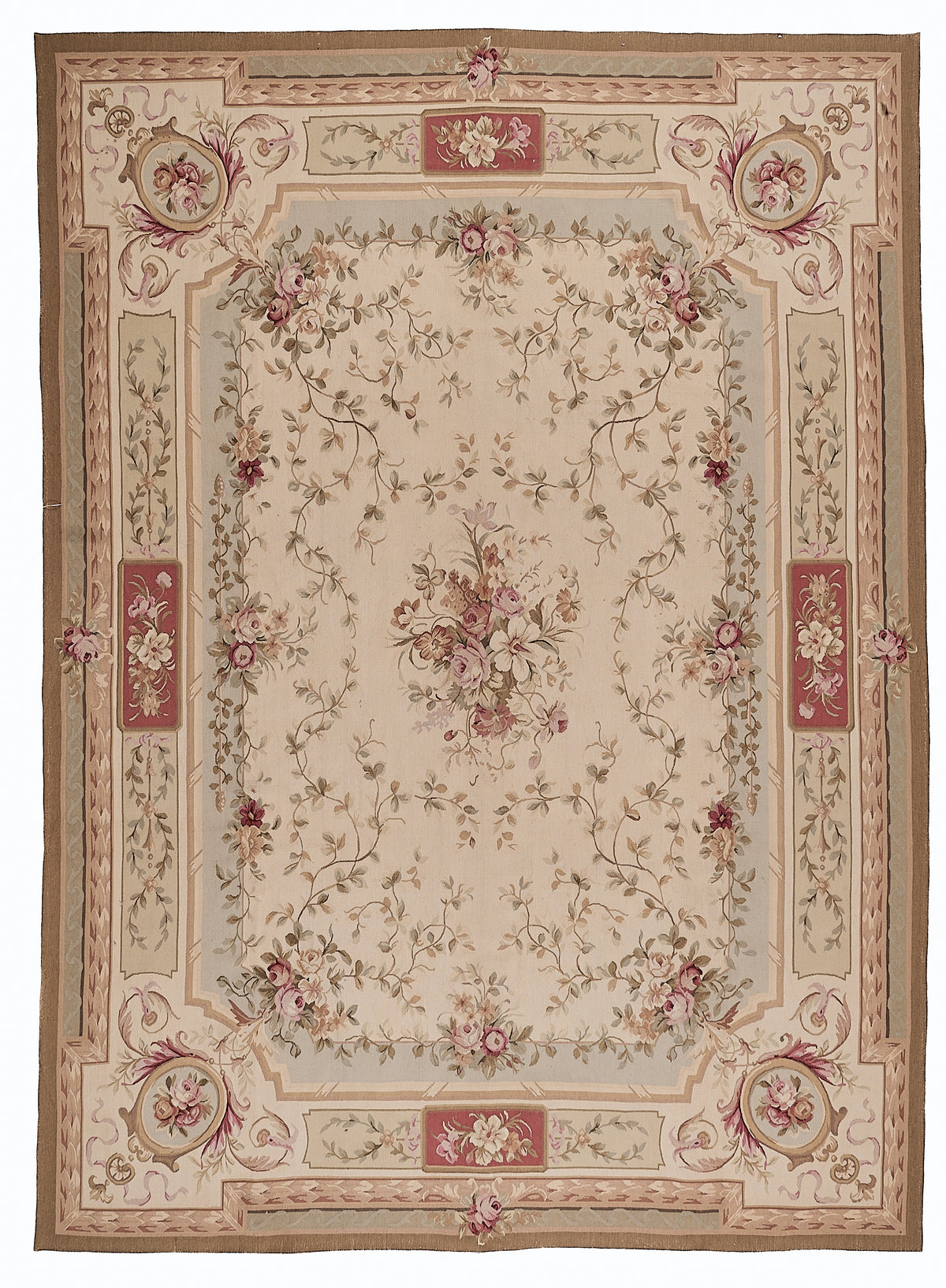 463 Antique 19th C Design Aubusson Rug