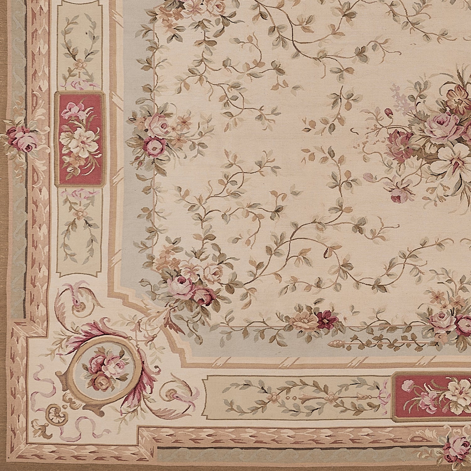 463 Antique 19th C Design Aubusson Rug