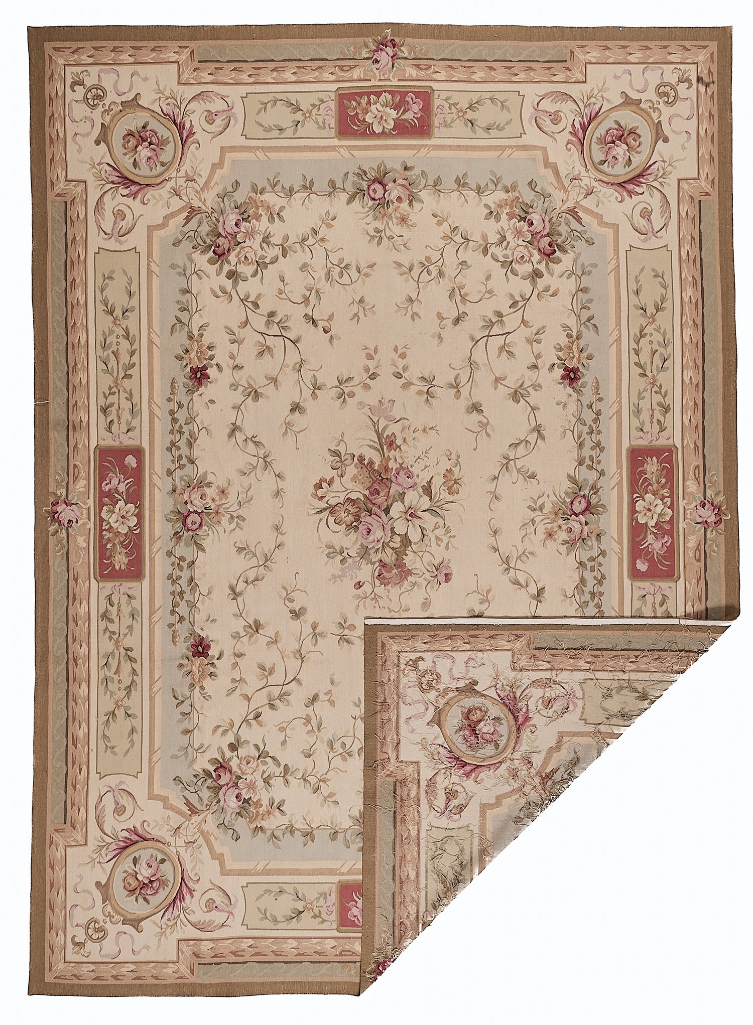 463 Antique 19th C Design Aubusson Rug