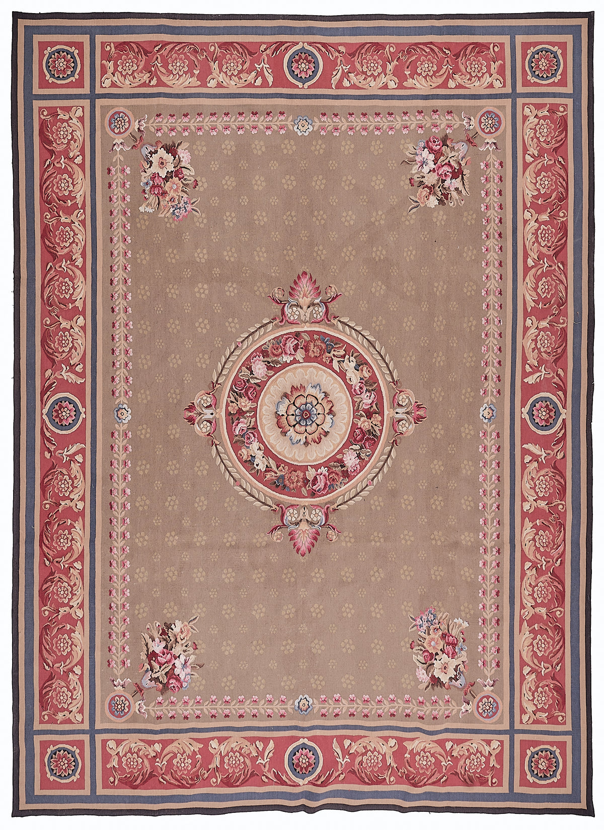 464 Antique 19th C Design Aubusson Rug
