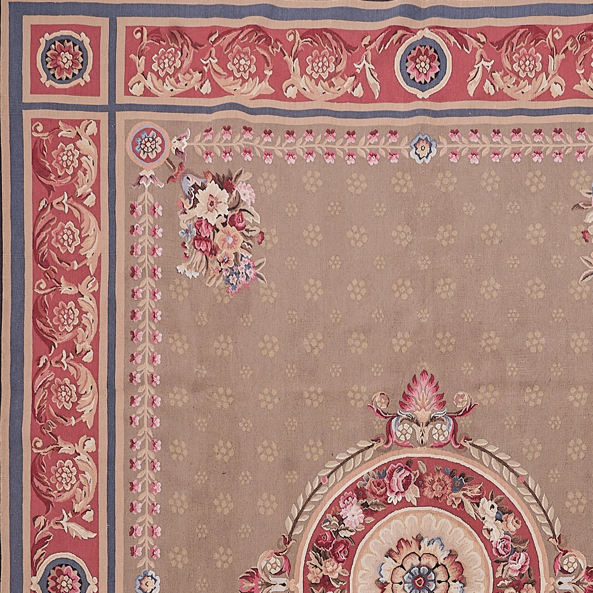 464 Antique 19th C Design Aubusson Rug