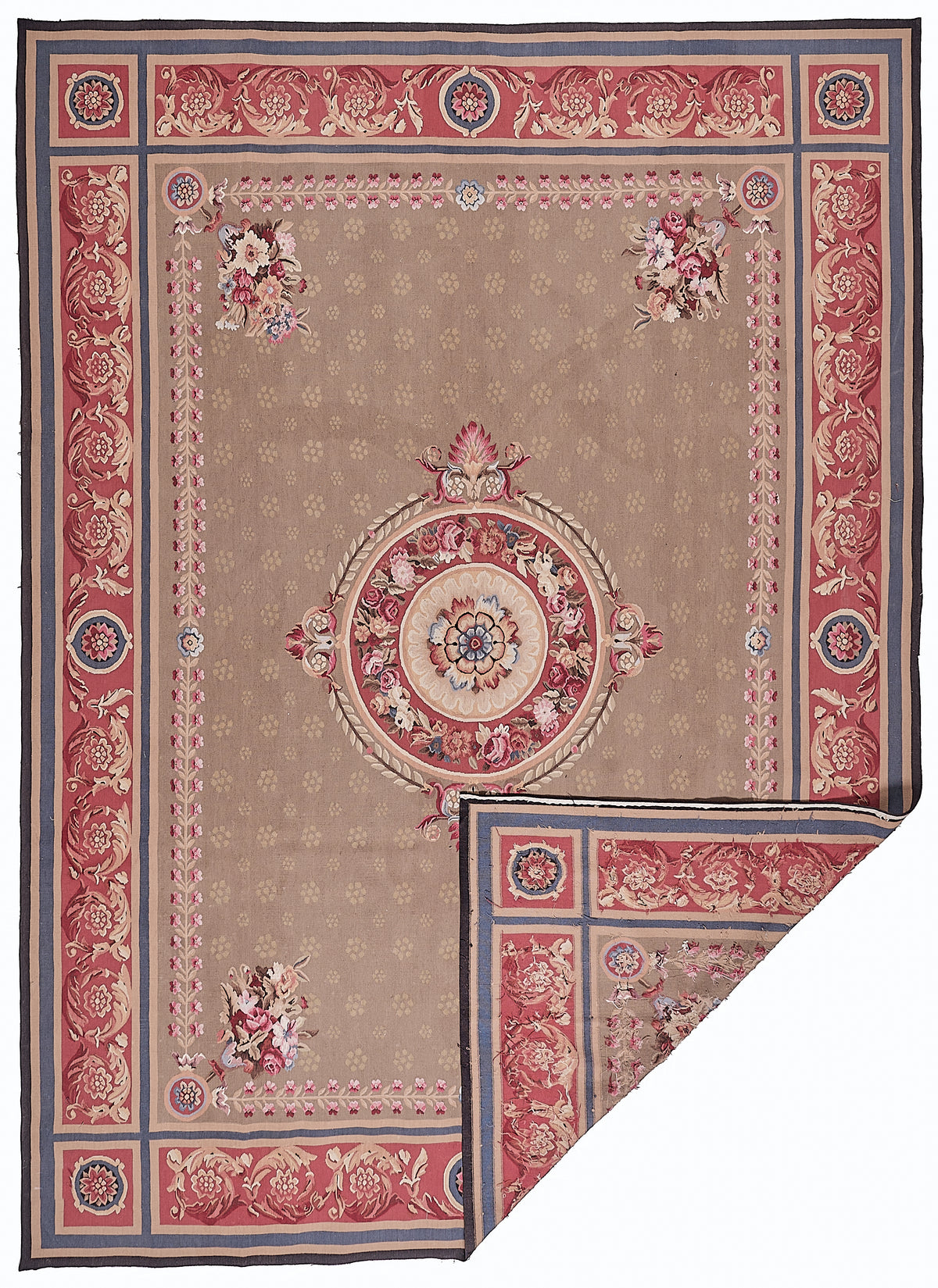 464 Antique 19th C Design Aubusson Rug