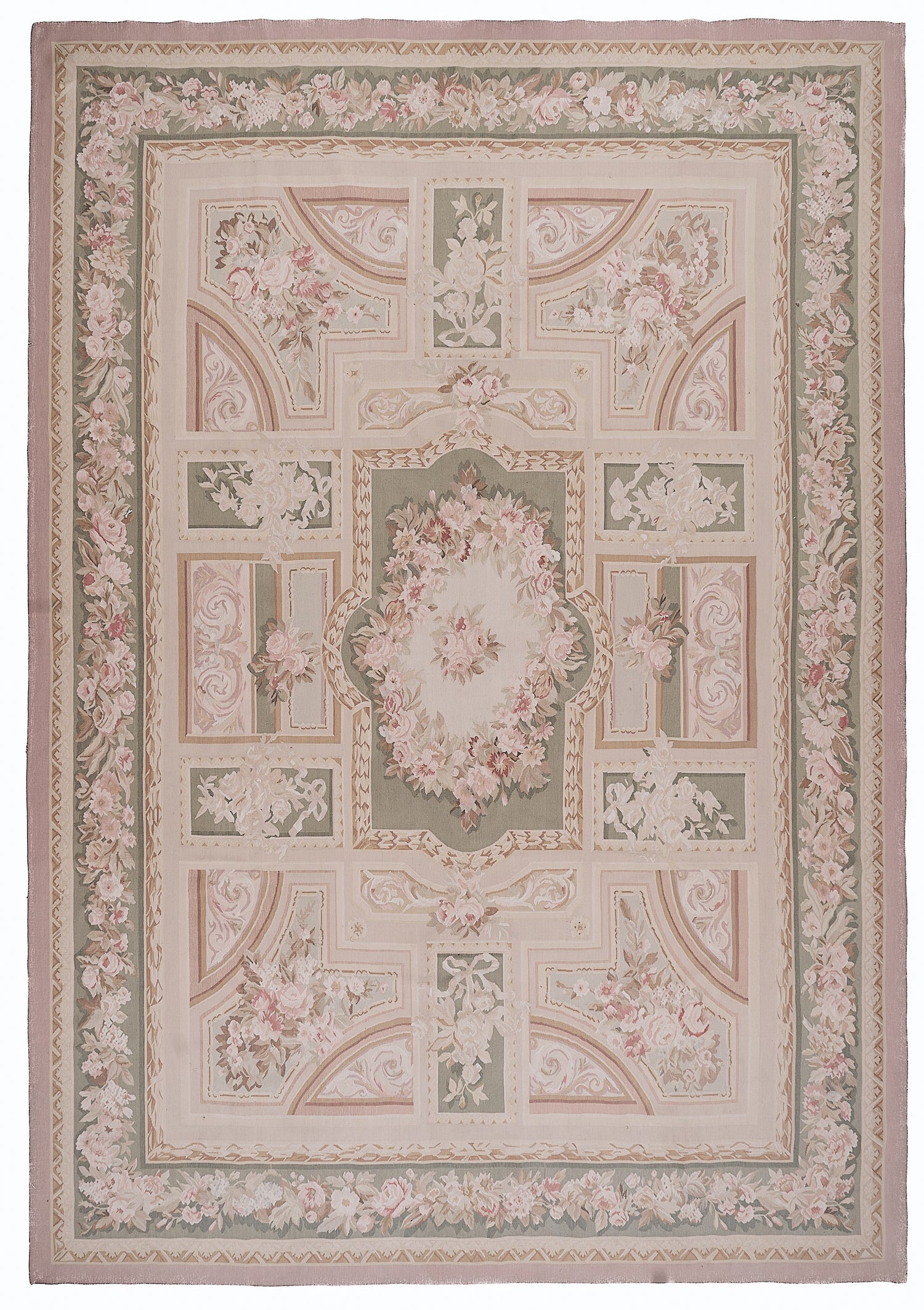 465 Antique 19th C Design Aubusson Rug