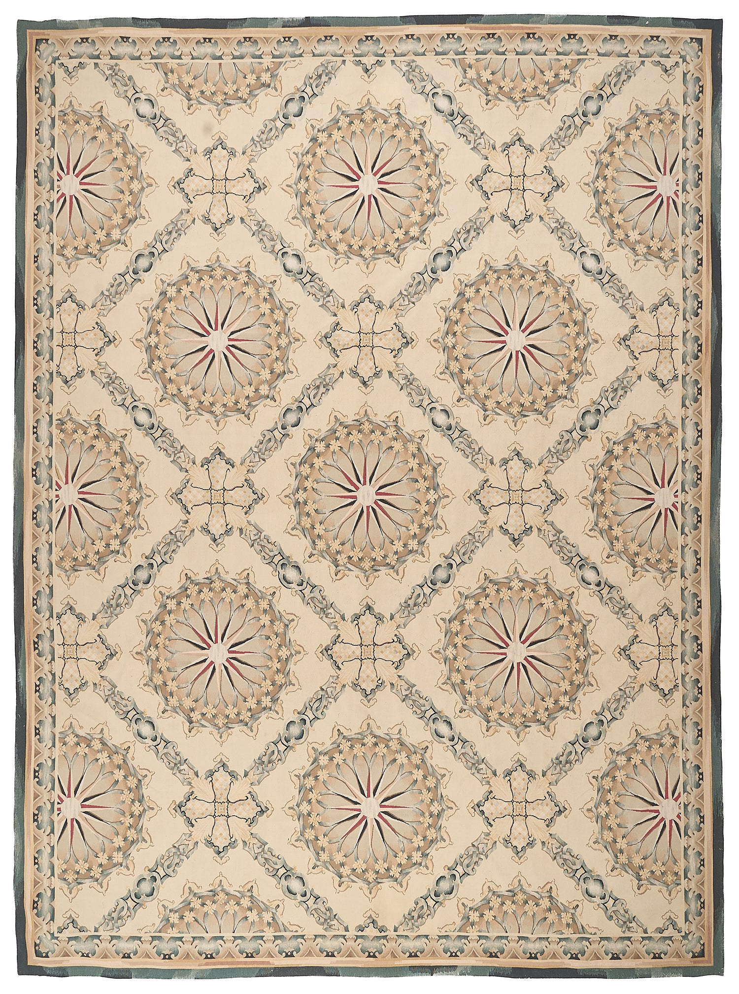 470 Antique 19th C Design Aubusson Rug