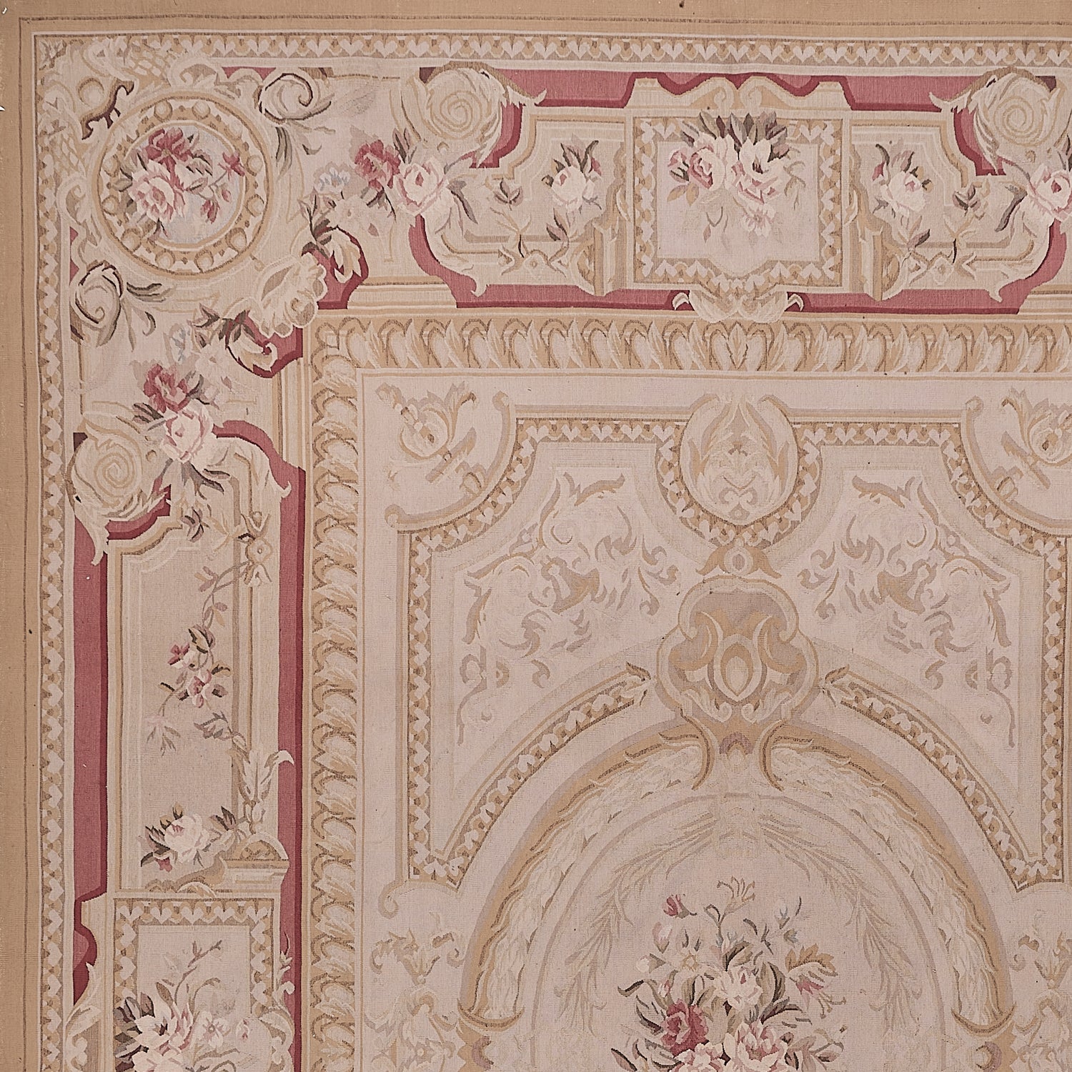 473 Antique 19th C Design Aubusson Rug