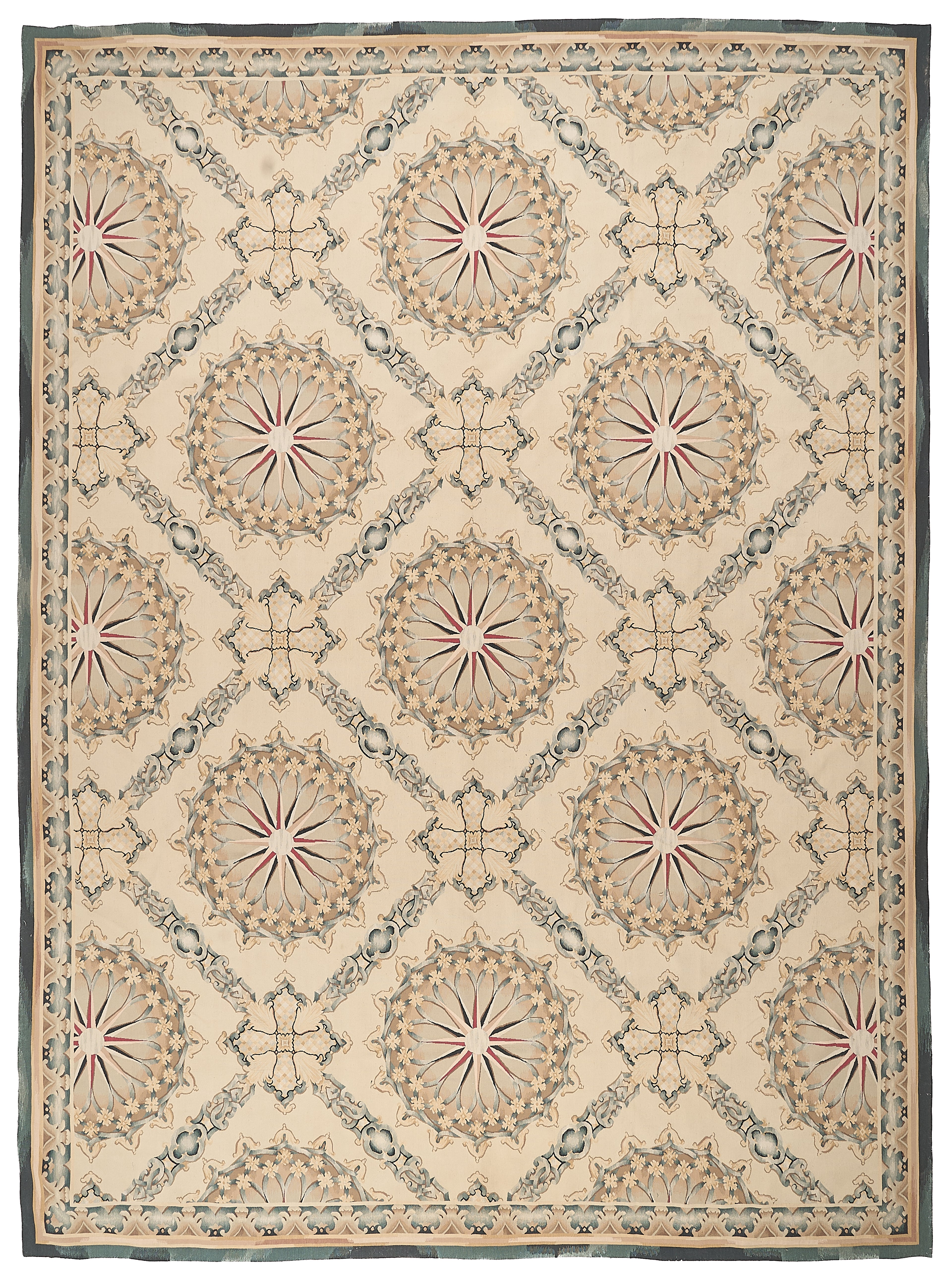 476 Antique 19th C Design Aubusson Rug