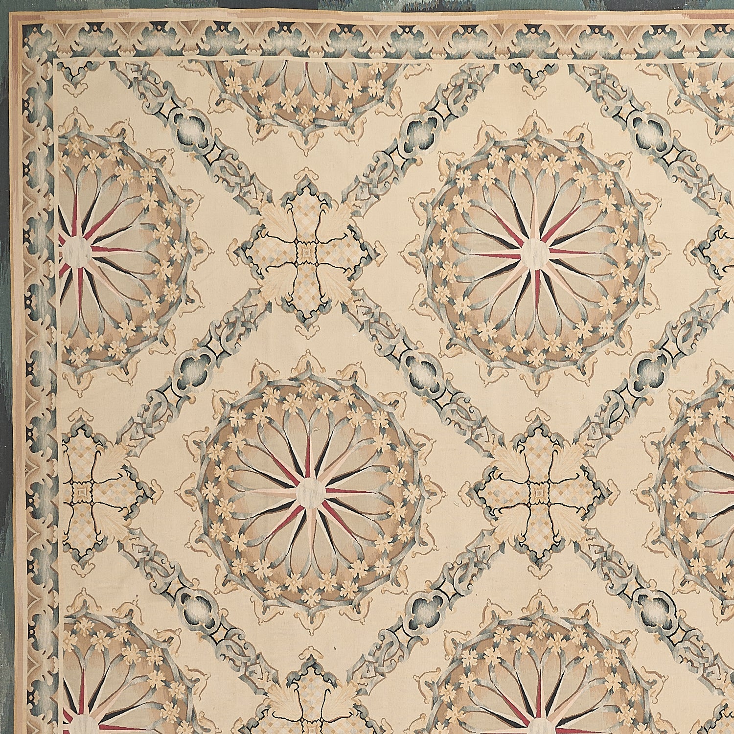 476 Antique 19th C Design Aubusson Rug