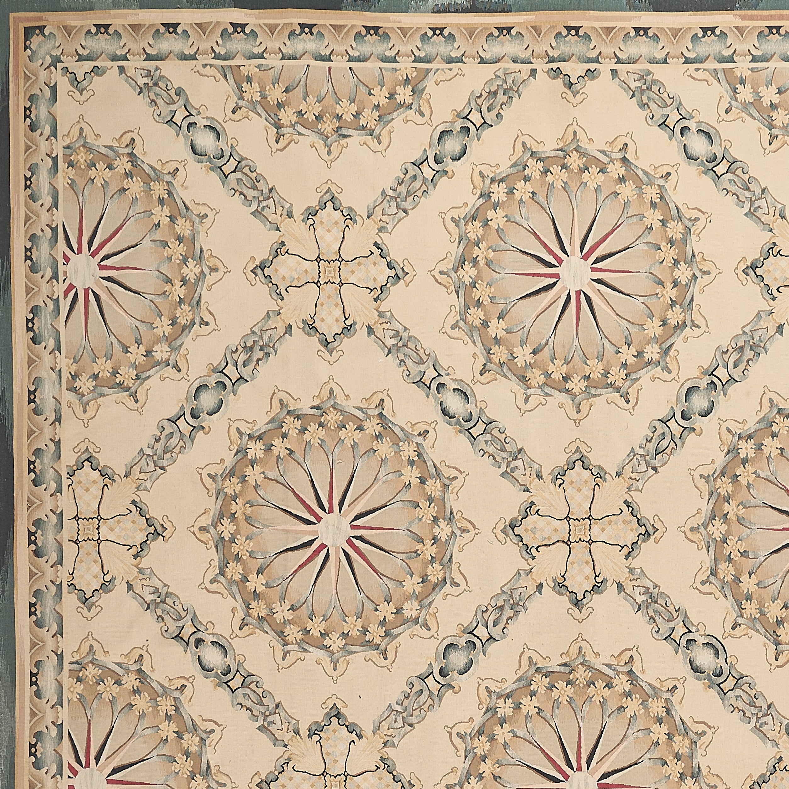 476 Antique 19th C Design Aubusson Rug