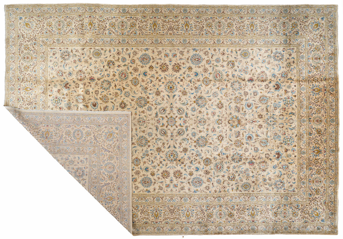 90001 Semi-Antique Persian Kashan Rug Circa 1900