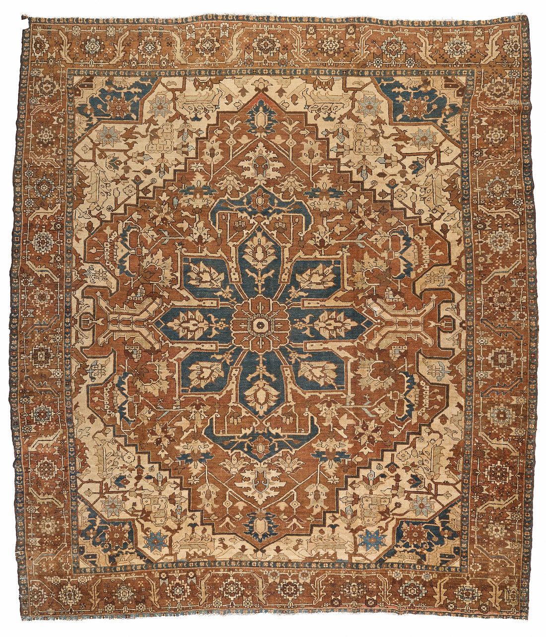 90003 Antique Persian Serapi Rug Circa 1900