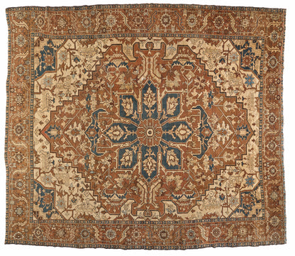 90003 Antique Persian Serapi Rug Circa 1900