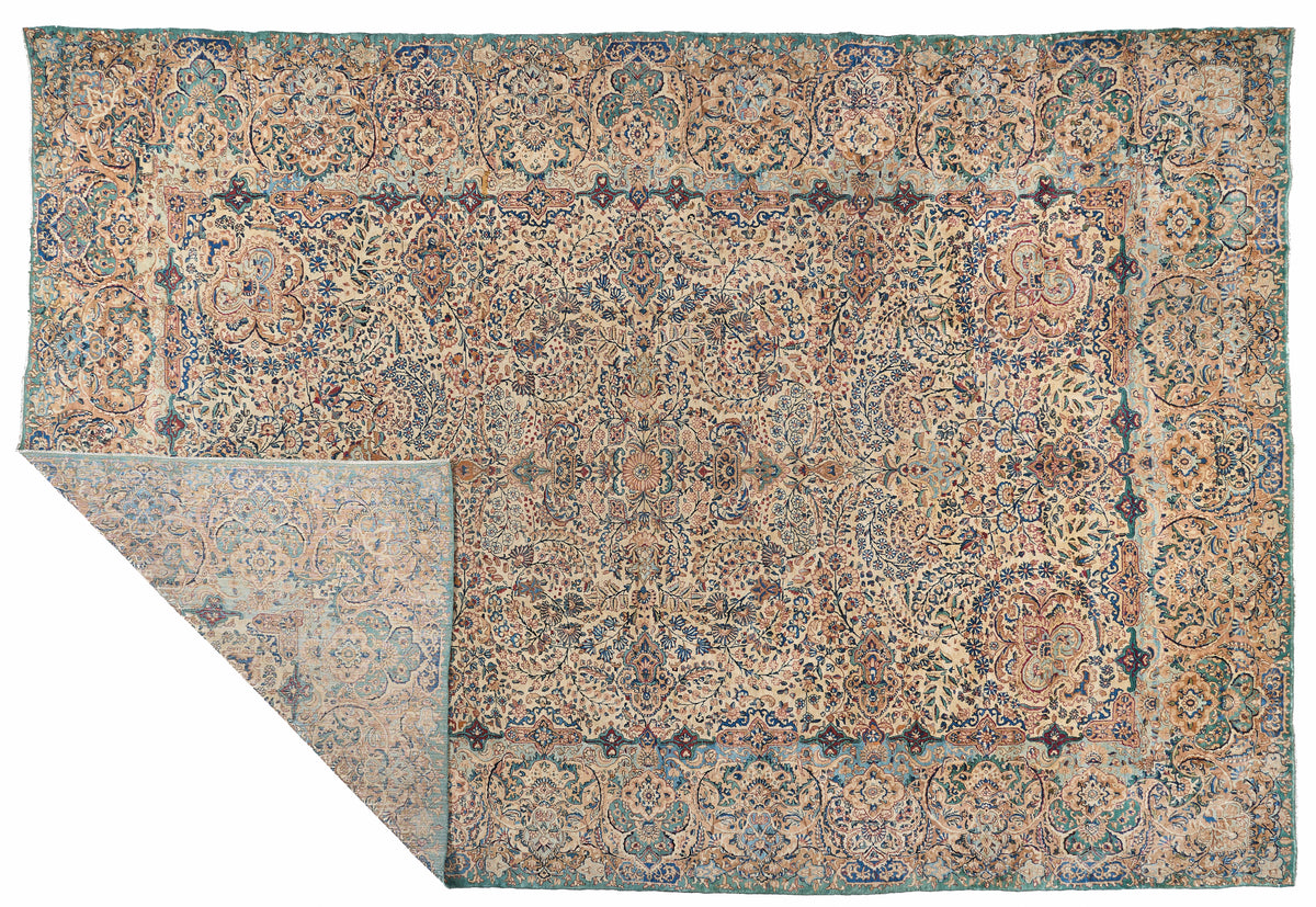 90006 Antique Persian Laver Kerman Circa 1900