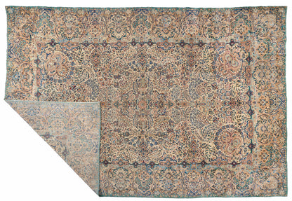 90006 Antique Persian Laver Kerman Circa 1900