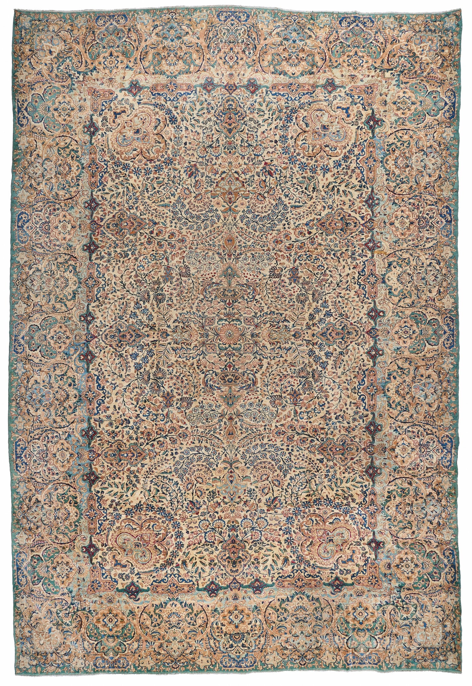 90006 Antique Persian Laver Kerman Circa 1900