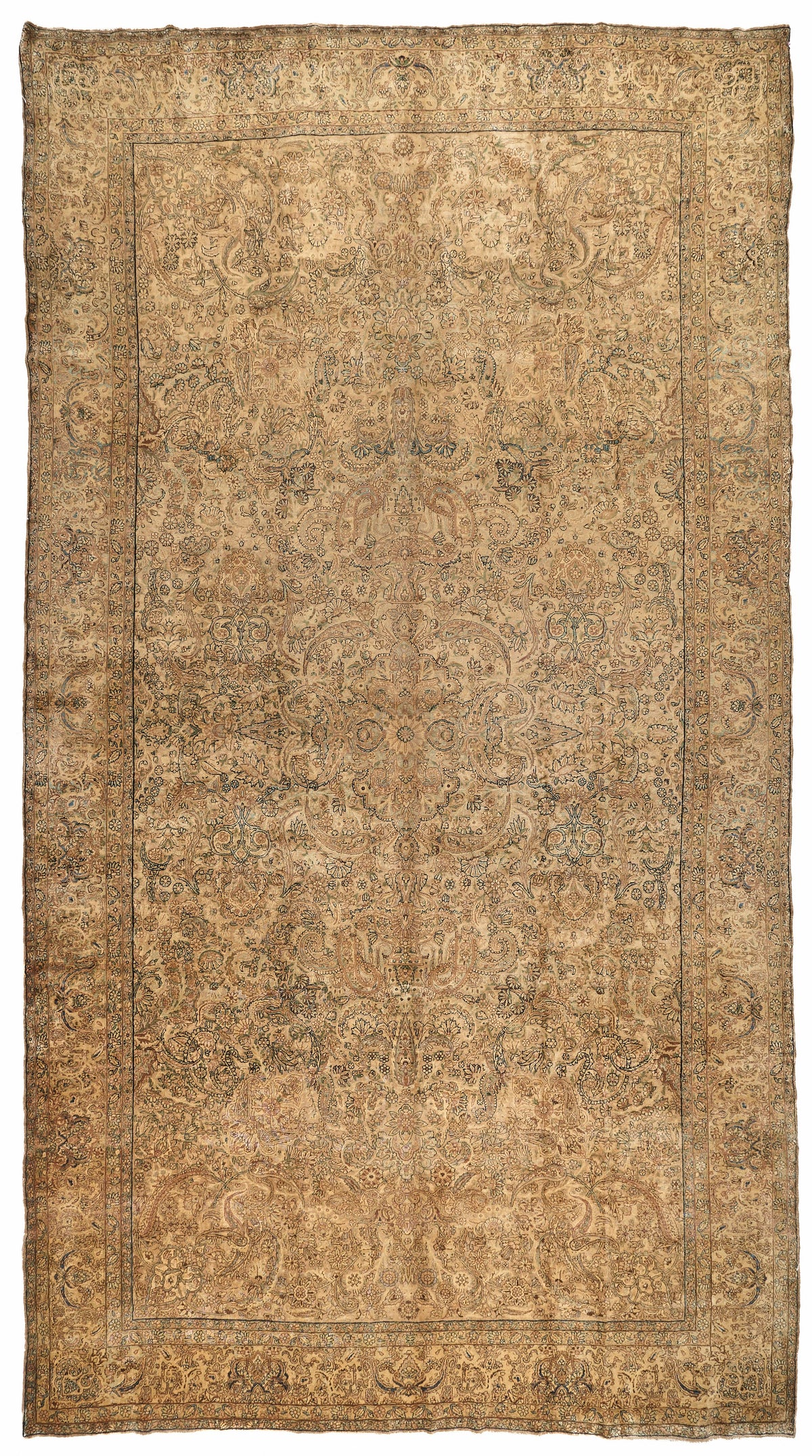 90012 Antique Persian Laver kirman Circa 1900