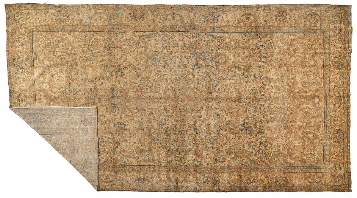 90012 Antique Persian Laver kirman Circa 1900
