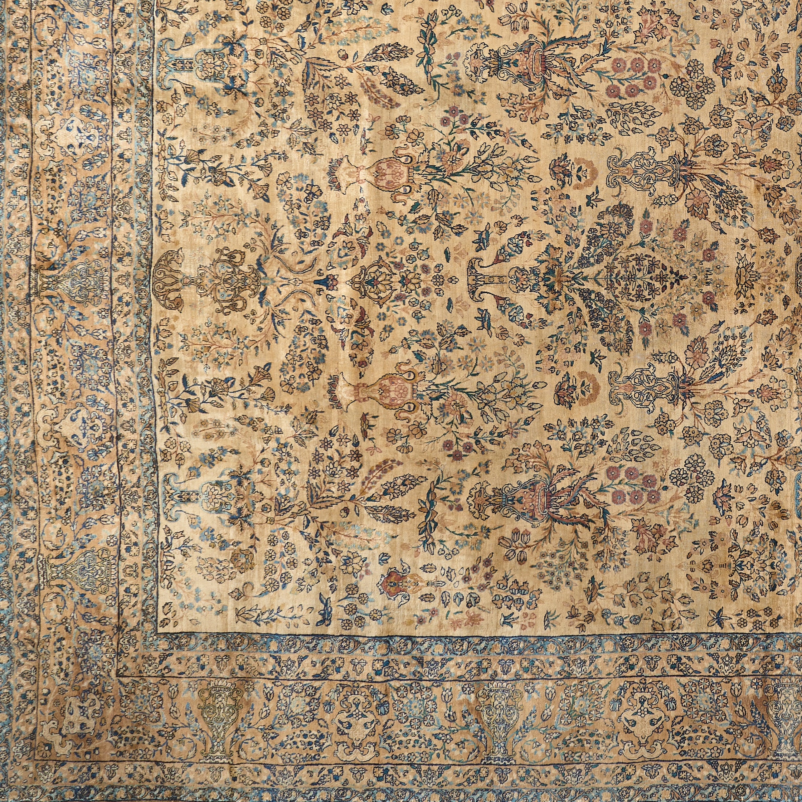90014 Antique Persian Laver kirman Circa 1900