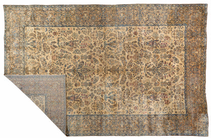 90014 Antique Persian Laver kirman Circa 1900