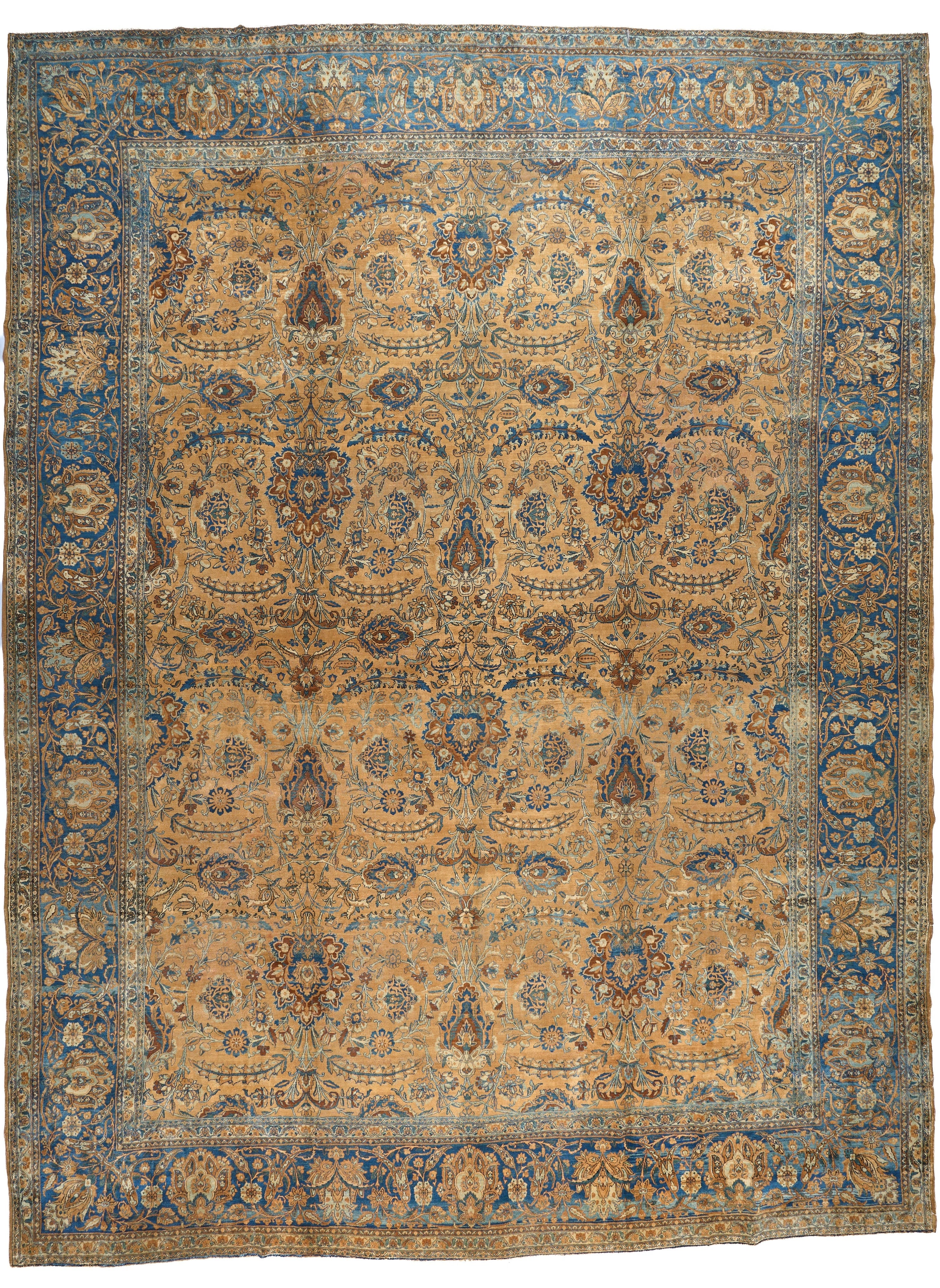 90023 Antique Persian laver Kerman Circa 1900