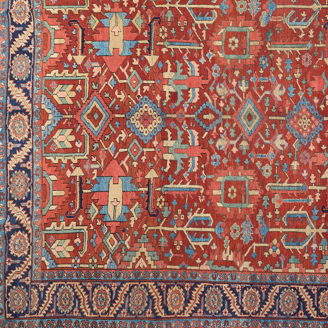 90034 Antique Persian Heriz Circa 1900