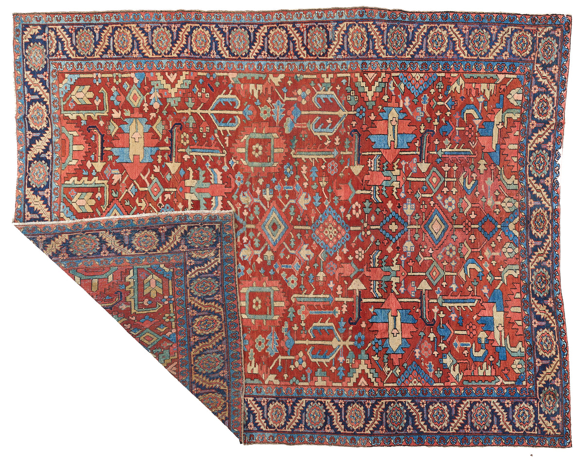 90034 Antique Persian Heriz Circa 1900