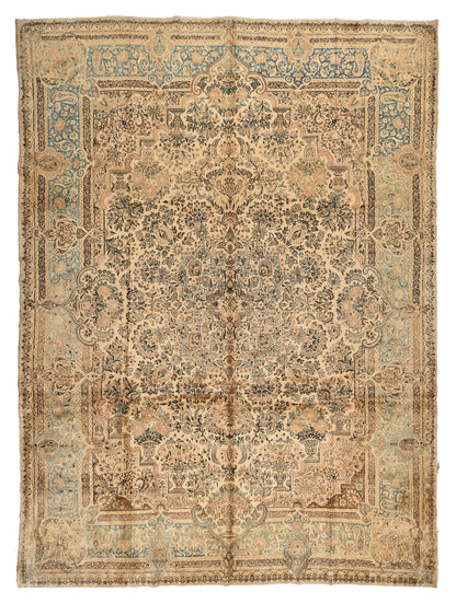 90047 Semi Antique Persian Laver Kirman Circa 1960
