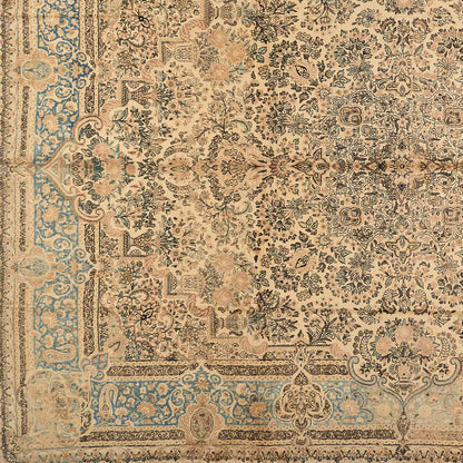 90047 Semi Antique Persian Laver Kirman Circa 1960
