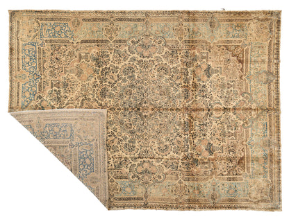 90047 Semi Antique Persian Laver Kirman Circa 1960
