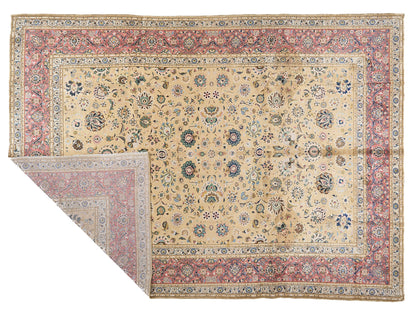 90048 Semi-Antique Persian Kashan Rug Circa 1920