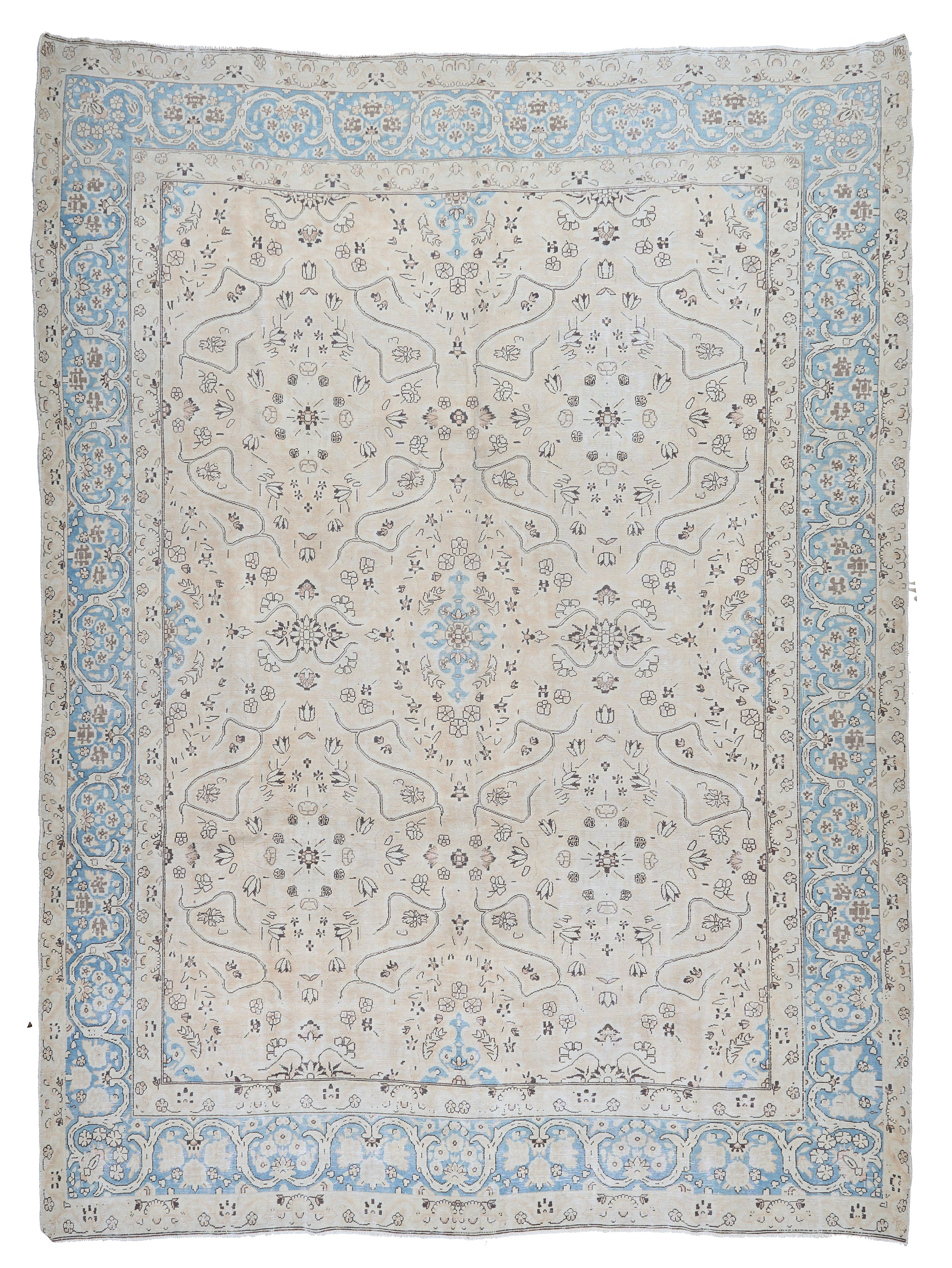 90055 Semi Antique Persian Laver Kirman Circa 1940
