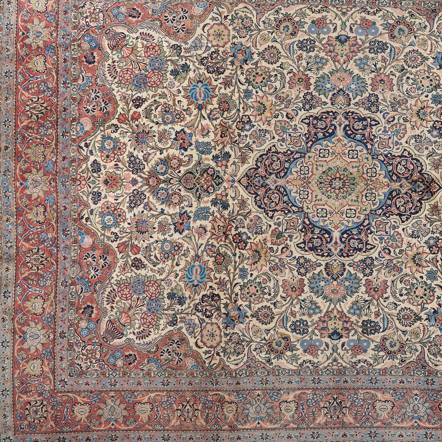 90063 Semi Antique Persian Kashan Rug Circa 1940
